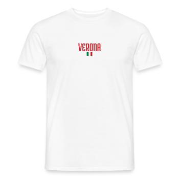 Drapeau de Vérone-Italie - T-shirt homme - blanc - Devant - AI Model Male 178 dark (178cm)