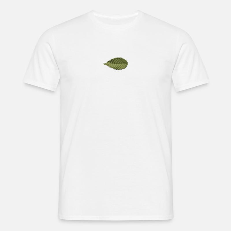 Leaf Structure Olive Green Pattern - Men's T-Shirt - white