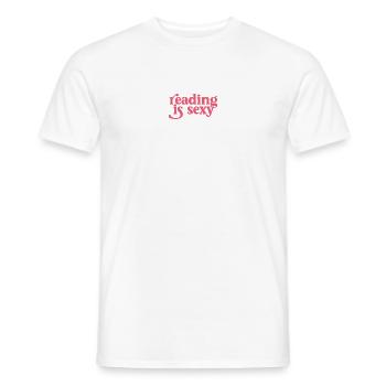 Lesen ist sexy – Retro Typografie - Männer T-Shirt - Weiß - Vorne - AI Model Male 178 dark (178cm)
