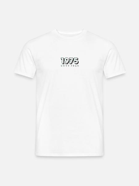 Baumwoll-T-Shirt Baujahr 1975 - Männer T-Shirt - Weiß