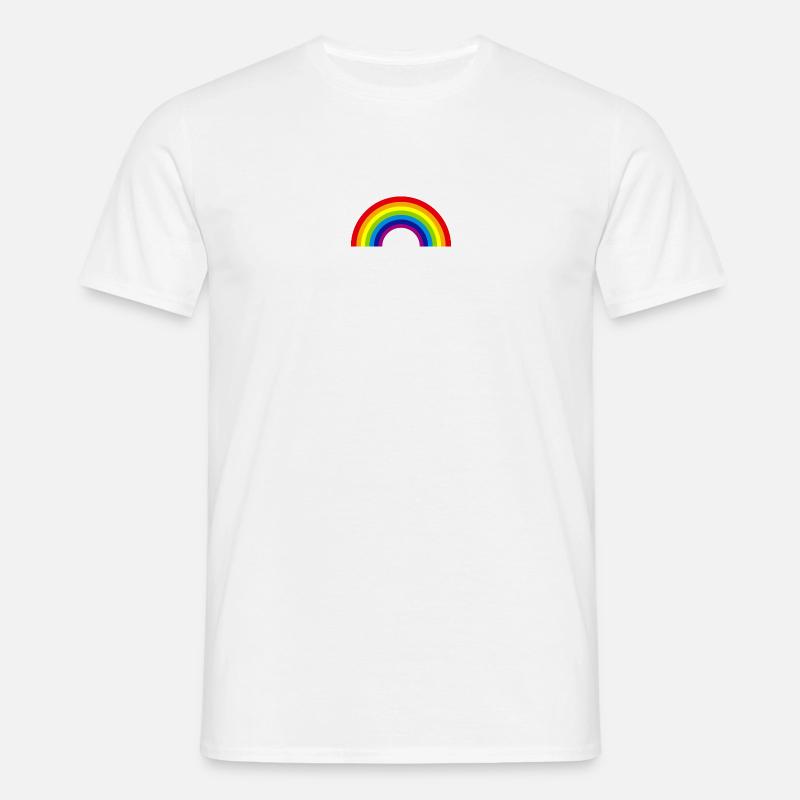 regnbåge - T-shirt herr - vit