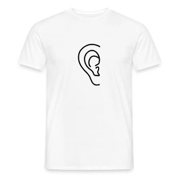 ear - Men's T-Shirt - white - Front - AI Model Male 178 dark (178cm)