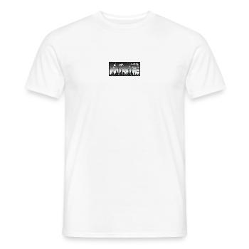 Manga Comic Future City Skyline - Men's T-Shirt - white - Front - AI Model Male 178 dark (178cm)