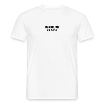 Maximilian est 2000 - Männer T-Shirt - Weiß - Vorne - AI Model Male 178 dark (178cm)