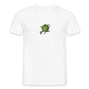 Romantic tea time, green teapot - Men's T-Shirt - white - Front - AI Model Male 178 dark (178cm)