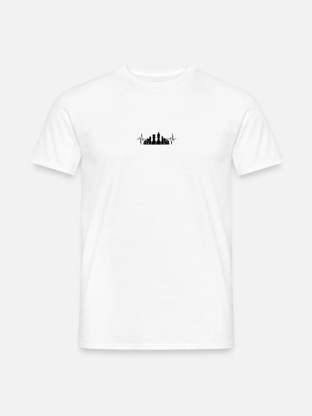 Schach Herzschlag Figuren Schachspieler Team - Männer T-Shirt - Weiß