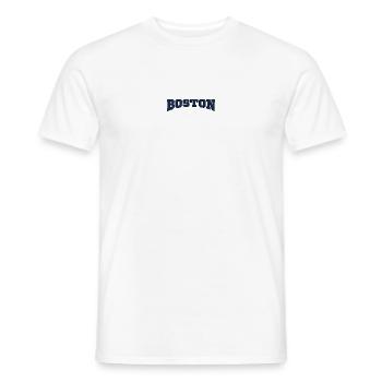 Boston Block Font Logo - Men's T-Shirt - white - Front - AI Model Male 178 dark (178cm)