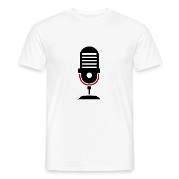 Microphone Podcast Logo - Men's T-Shirt - white - Front - AI Model Male 178 dark (178cm)