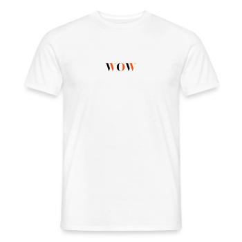 WOW dreifarbig - Männer T-Shirt - Weiß - Vorne - AI Model Male 178 dark (178cm)