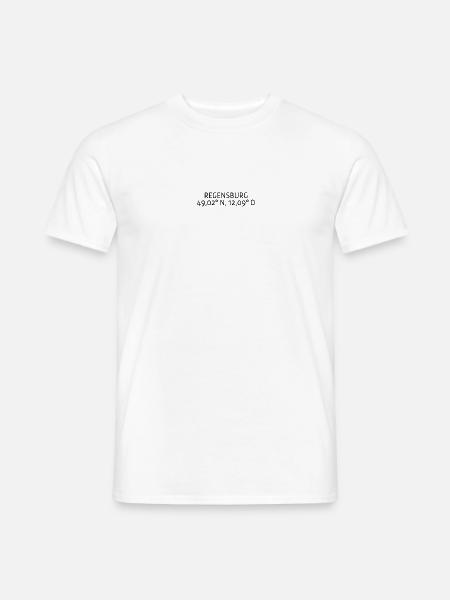 Regensburg Koordinaten schwarz - Männer T-Shirt - Weiß