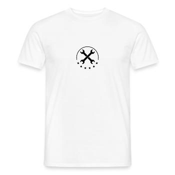 Round Craftsman Wrench Logo Design - T-shirt homme - blanc - Devant - AI Model Male 178 dark (178cm)