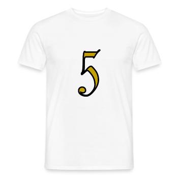 5. 5 YEARS. 5th ANNIVERSARY. 5 YEAR ANNIVERSARY - Men's T-Shirt - white - Front - AI Model Male 178 dark (178cm)