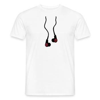 Jump earphones - Men's T-Shirt - white - Front - AI Model Male 178 dark (178cm)