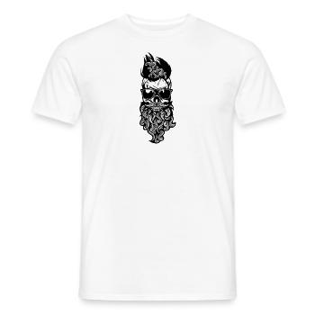 tete de mort hipster skull barbu barbe moustache m - T-shirt homme - blanc - Devant - AI Model Male 178 dark (178cm)
