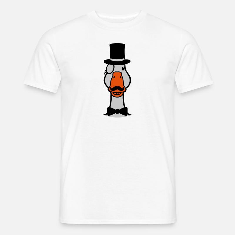 Zylinder Comic Gans Sir - Männer T-Shirt - Weiß