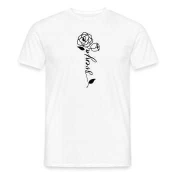 Svenja Nom Prénom Nom Fleur - T-shirt homme - blanc - Devant - AI Model Male 178 dark (178cm)