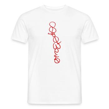 Rote Kontinuierliche Linienkunst - Srowes - Männer T-Shirt - Weiß - Vorne - AI Model Male 178 dark (178cm)
