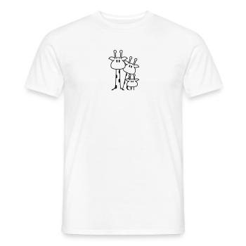 Cute giraffe family with child mom dad giraffe - Men's T-Shirt - white - Front - AI Model Male 178 dark (178cm)