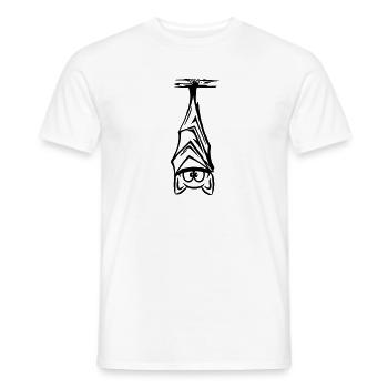 bat hanging - Men's T-Shirt - white - Front - AI Model Male 178 dark (178cm)