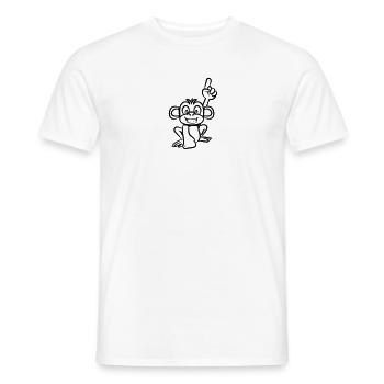 affe lustig zeigefinger - Männer T-Shirt - Weiß - Vorne - AI Model Male 178 dark (178cm)