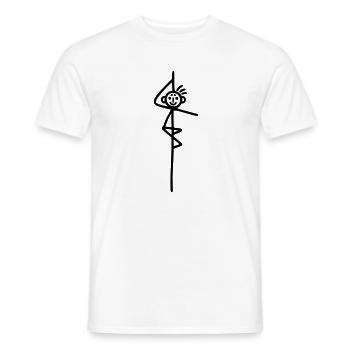 Strichmännchen Pole Dance - Männer T-Shirt - Weiß - Vorne - AI Model Male 178 dark (178cm)