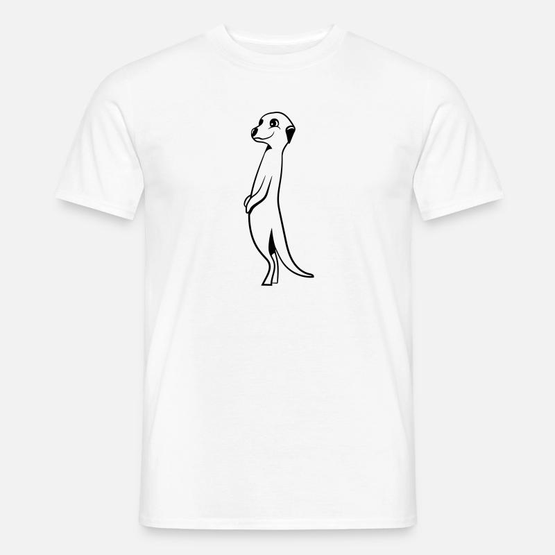 Suricates doux drôle - T-shirt homme - blanc
