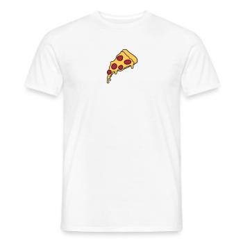 piece salami pizza delicious food hunger comic car - Men's T-Shirt - white - Front - AI Model Male 178 dark (178cm)