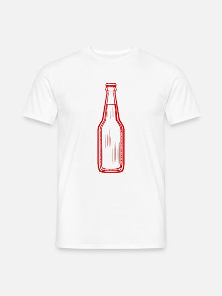 Bierflasche Bier Symbol - Männer T-Shirt - Weiß