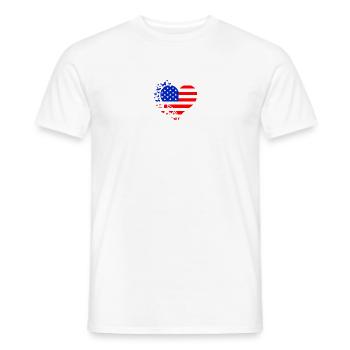 Heart US Flag - Men's T-Shirt - white - Front - AI Model Male 178 dark (178cm)