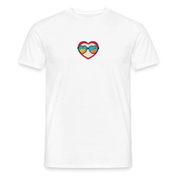 Herz Sonnenbrille Früchte Liebe Retro - Männer T-Shirt - Weiß - Vorne - AI Model Male 178 dark (178cm)