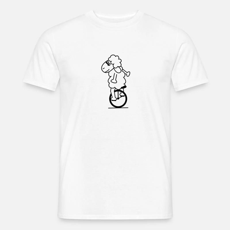 Einradschaf - Männer T-Shirt - Weiß