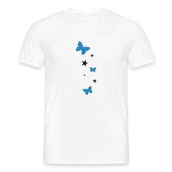 Les étoiles et les papillons - T-shirt homme - blanc - Devant - AI Model Male 178 dark (178cm)