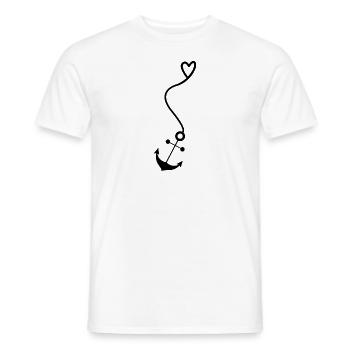 Ancrer avec cœur - T-shirt homme - blanc - Devant - AI Model Male 178 dark (178cm)
