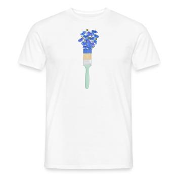 Floral paint brush - Men's T-Shirt - white - Front - AI Model Male 178 dark (178cm)