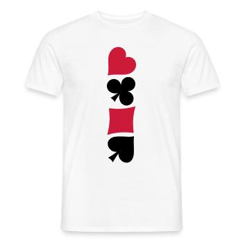 Heart Diamonds Poker Skat symbols icons - Men's T-Shirt - white - Front - AI Model Male 178 dark (178cm)