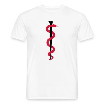 Rod of Asclepius - Men's T-Shirt - white - Front - AI Model Male 178 dark (178cm)