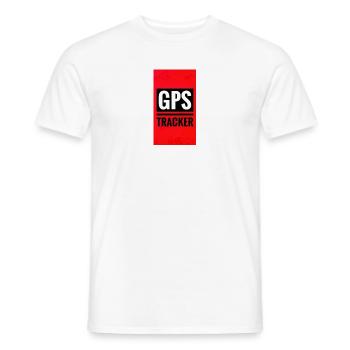 GPS Tracking Poster Style - Men's T-Shirt - white - Front - AI Model Male 178 dark (178cm)