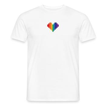 Coeur LGBT - T-shirt homme - blanc - Devant - AI Model Male 178 dark (178cm)