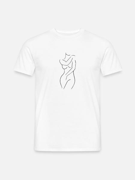 Lineart Femme - Männer T-Shirt - Weiß