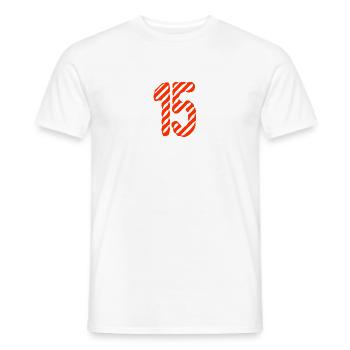 15. 15 ANS. 15e ANNIVERSAIRE. ANNIVERSAIRE 15 ANS. - T-shirt homme - blanc - Devant - AI Model Male 178 dark (178cm)
