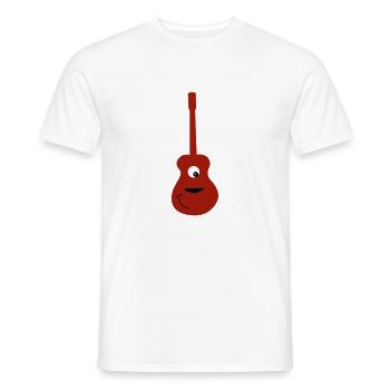 guitare acoustique souriante - T-shirt homme - blanc - Devant - AI Model Male 178 dark (178cm)
