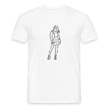 Strich Frau mit Rock - Männer T-Shirt - Weiß - Vorne - AI Model Male 178 dark (178cm)