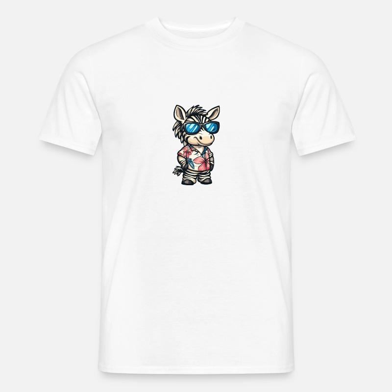 Zebra Comic Cool Summer - Men's T-shirt - white
