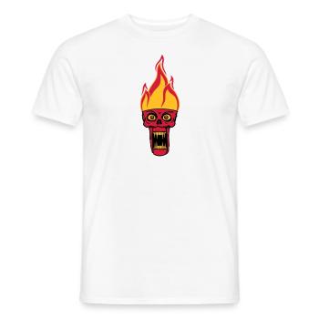 monster hoelle boese horror halloween kopf gesicht - Männer T-Shirt - Weiß - Vorne - AI Model Male 178 dark (178cm)