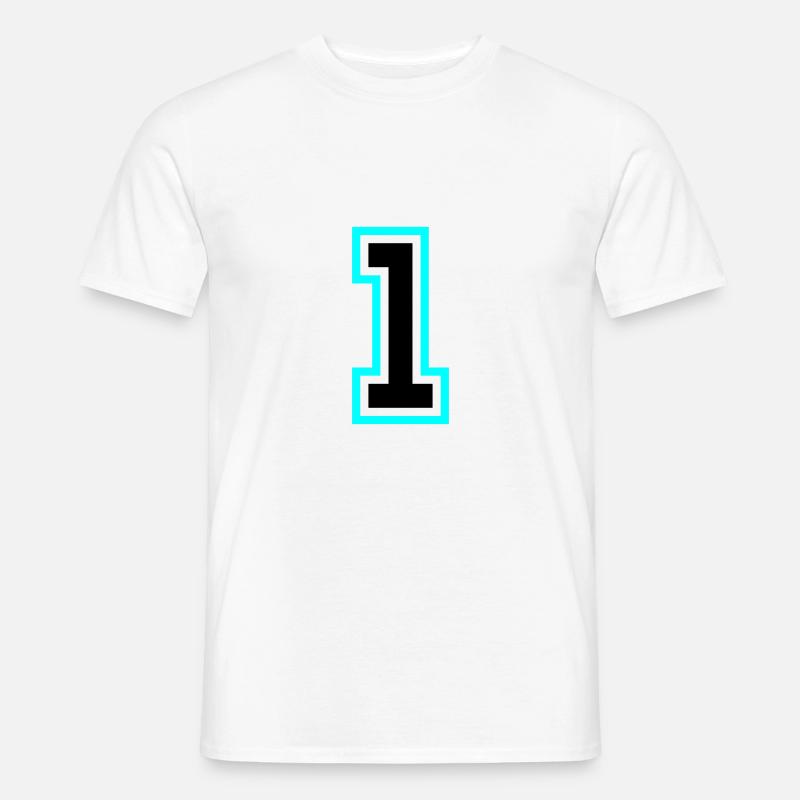 1 Zahl symbol - Männer T-Shirt - Weiß