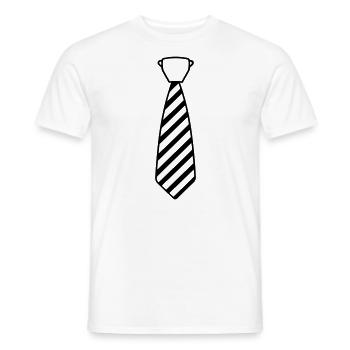 Tie - Men's T-Shirt - white - Front - AI Model Male 178 dark (178cm)