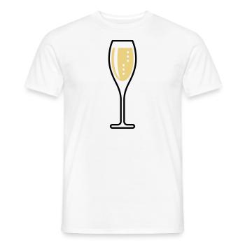 Glass Of Sparkling Wine (Oval / Closed / 2C) - Men's T-Shirt - white - Front - AI Model Male 178 dark (178cm)