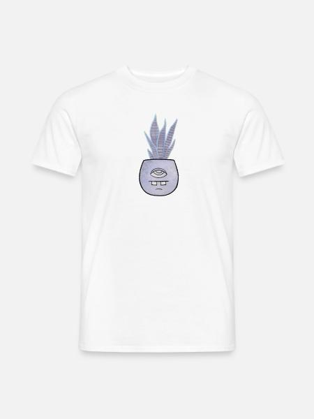 Hanfpflanze im Zyklop Topf - Männer T-Shirt - Weiß