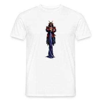 Guerrier de la Nuit au Casque de Corne - T-shirt homme - blanc - Devant - AI Model Male 178 dark (178cm)