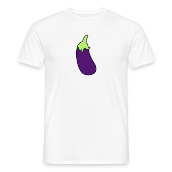 Aubergine - T-shirt homme - blanc - Devant - AI Model Male 178 dark (178cm)